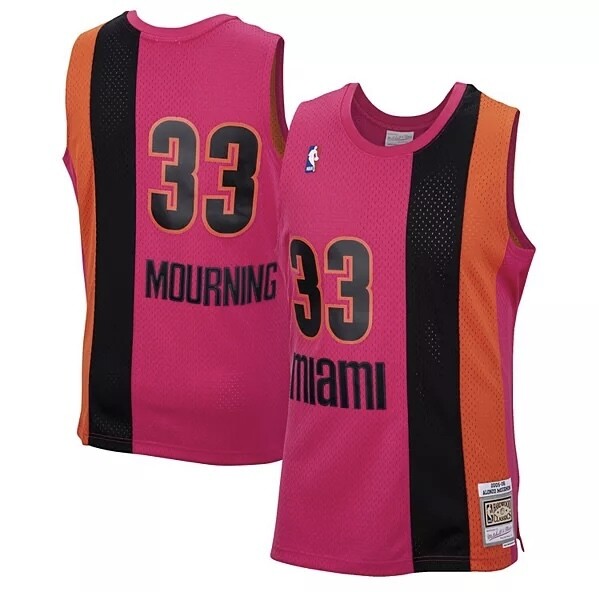 Miami Heat Alonzo Mourning 2005-06 Men's Pink Mitchell & Ness Reload Swingman Jersey Miami Heat Alonzo Mourning 2005-06 Men's Pink Mitchell & Ness Reload Swingman Jersey