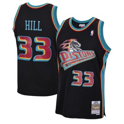 Detroit Pistons Grant Hill 1998-99 Men's Black Mitchell & Ness Reload Swingman Jersey