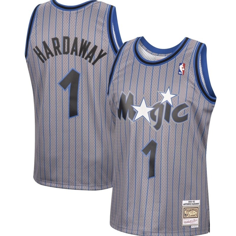 Orlando Magic Anfernee Hardaway 1994-95 Men's Gray Pinstripe Mitchell & Ness Reload Swingman Jersey
