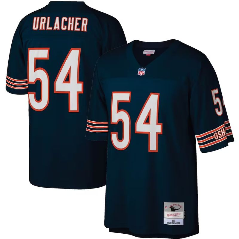 Chicago Bears Brian Urlacher 2001 Navy Blue Mitchell & Ness Men's Legacy Jersey