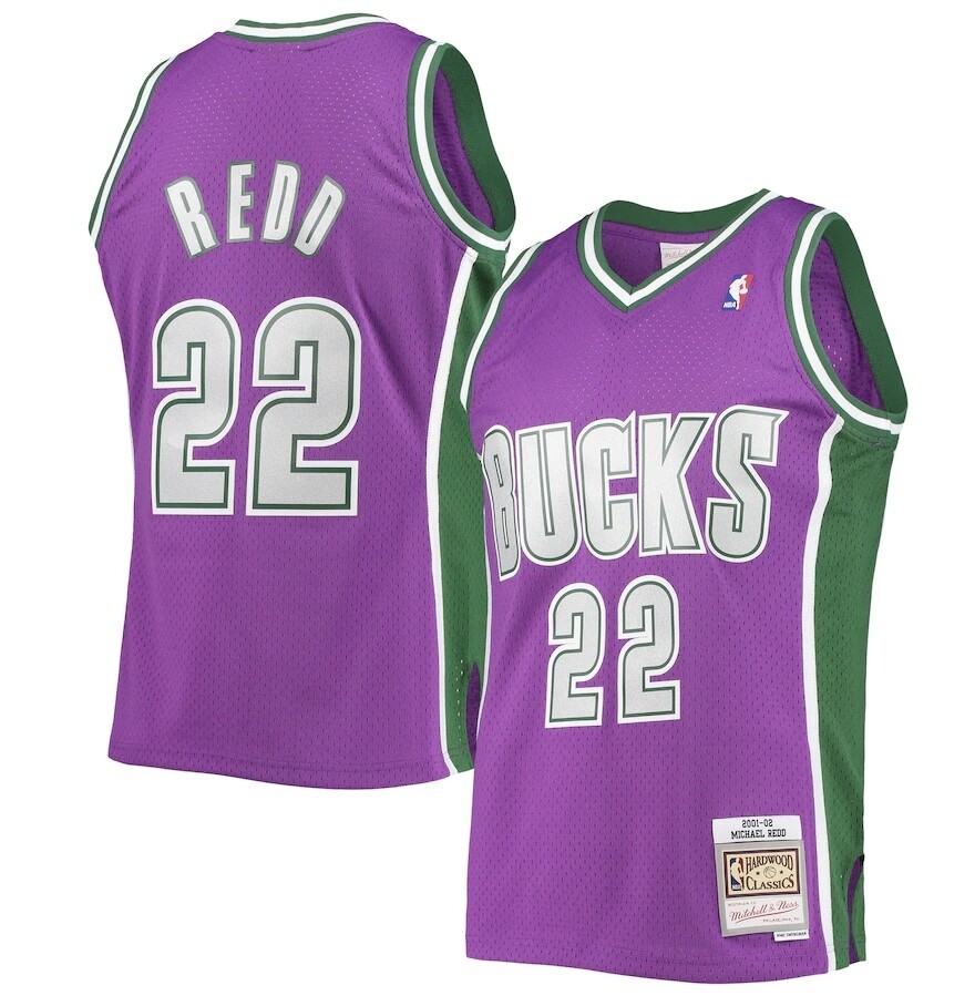 Milwaukee Bucks Michael Redd 2001-02 Men's Purple Mitchell & Ness Swingman Jersey