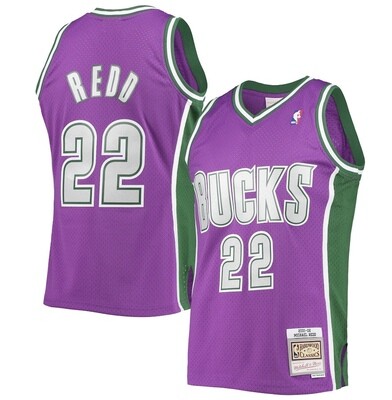 Milwaukee Bucks Michael Redd 2001-02 Men's Purple Mitchell & Ness Swingman Jersey