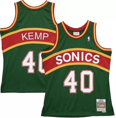 Seattle SuperSonics Shawn Kemp 1994-95 Men's Forest Green Mitchell & Ness Reload Swingman Jersey Seattle SuperSonics Shawn Kemp 1994-95 Men's Forest Green Mitchell & Ness Reload Swingman Jersey