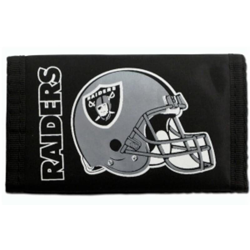 Las Vegas Raiders Nylon Tri-Fold Wallet Las Vegas Raiders Nylon Tri-Fold Wallet