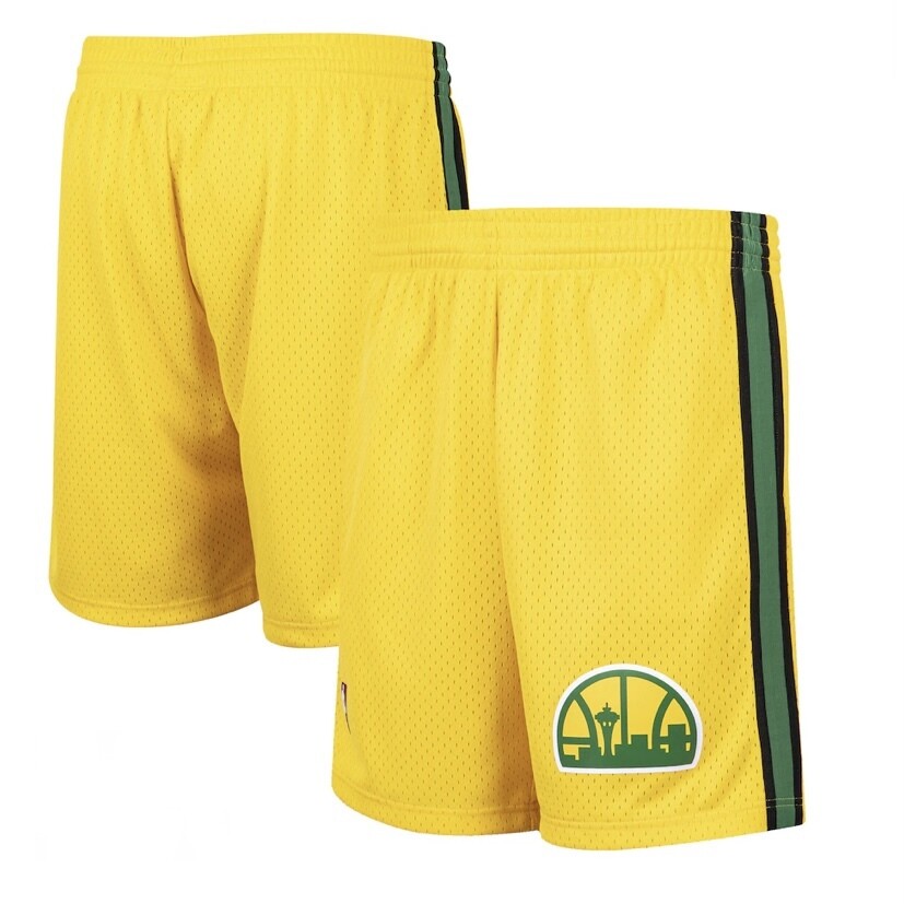 Seattle SuperSonics 1994 Men's Yellow Reload Mitchell & Ness Swingman Shorts Seattle SuperSonics 1994 Men's Yellow Reload Mitchell & Ness Swingman Shorts