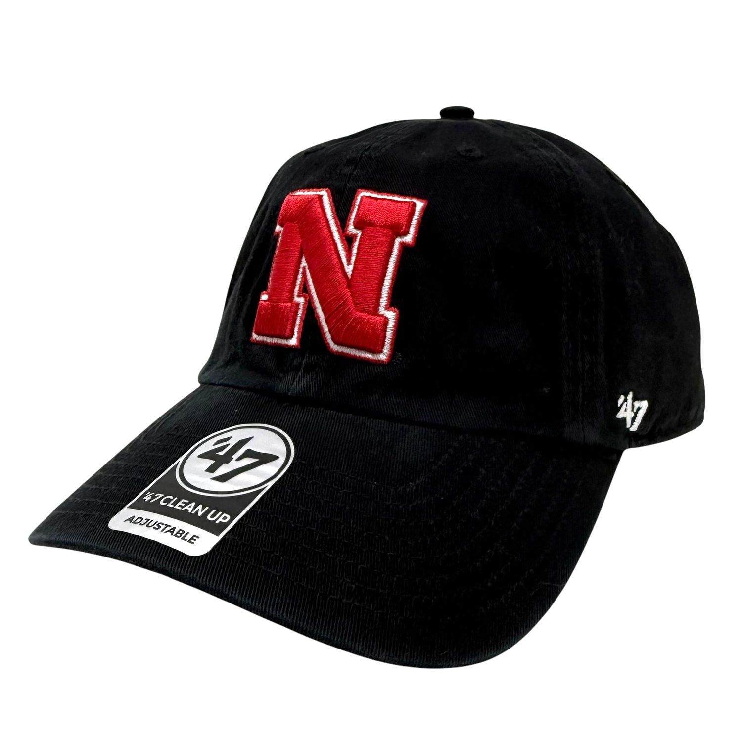 Nebraska Cornhuskers Men’s Black 47 Brand Clean Up Adjustable Hat