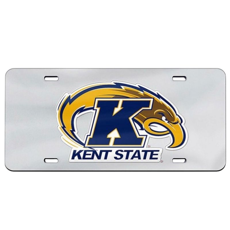 Kent State Golden Flashes Acrylic Silver Laser Tag License Plate