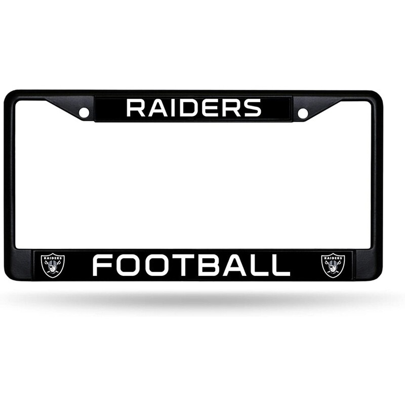 Las Vegas Raiders Black Chrome Metal License Plate Frame Las Vegas Raiders Black Chrome Metal License Plate Frame