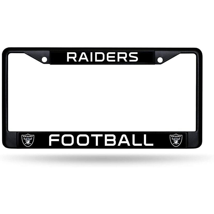 Las Vegas Raiders Black Chrome Metal License Plate Frame