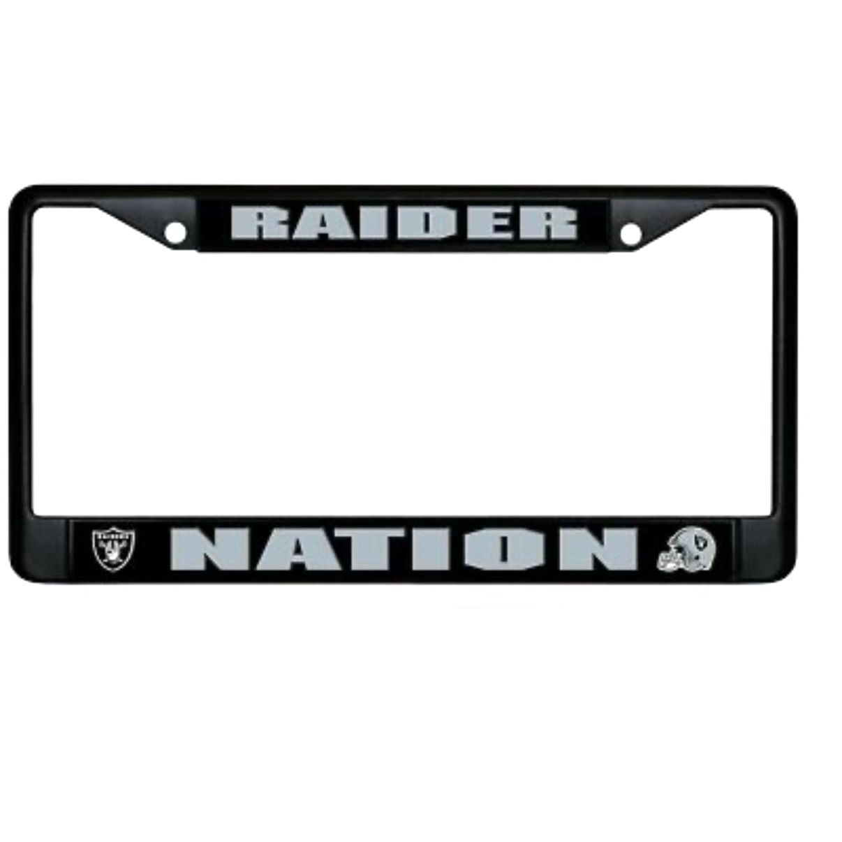 Las Vegas Raiders Black Chrome Metal License Plate Frame