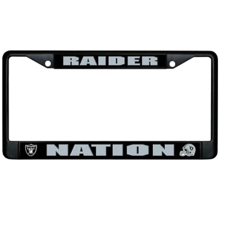 Las Vegas Raiders Black Chrome Metal License Plate Frame Las Vegas Raiders Black Chrome Metal License Plate Frame