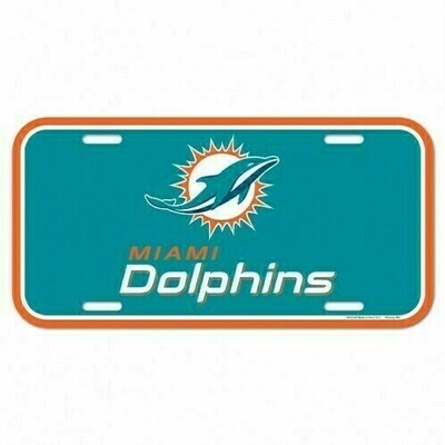 Miami Dolphins Plastic License Plate Miami Dolphins Plastic License Plate