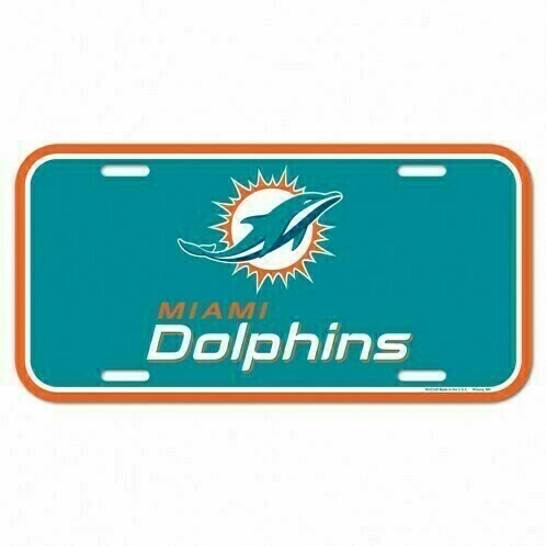 Miami Dolphins Plastic License Plate Miami Dolphins Plastic License Plate
