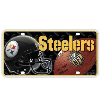 Pittsburgh Steelers Lightweight Metal License Plate Pittsburgh Steelers Lightweight Metal License Plate