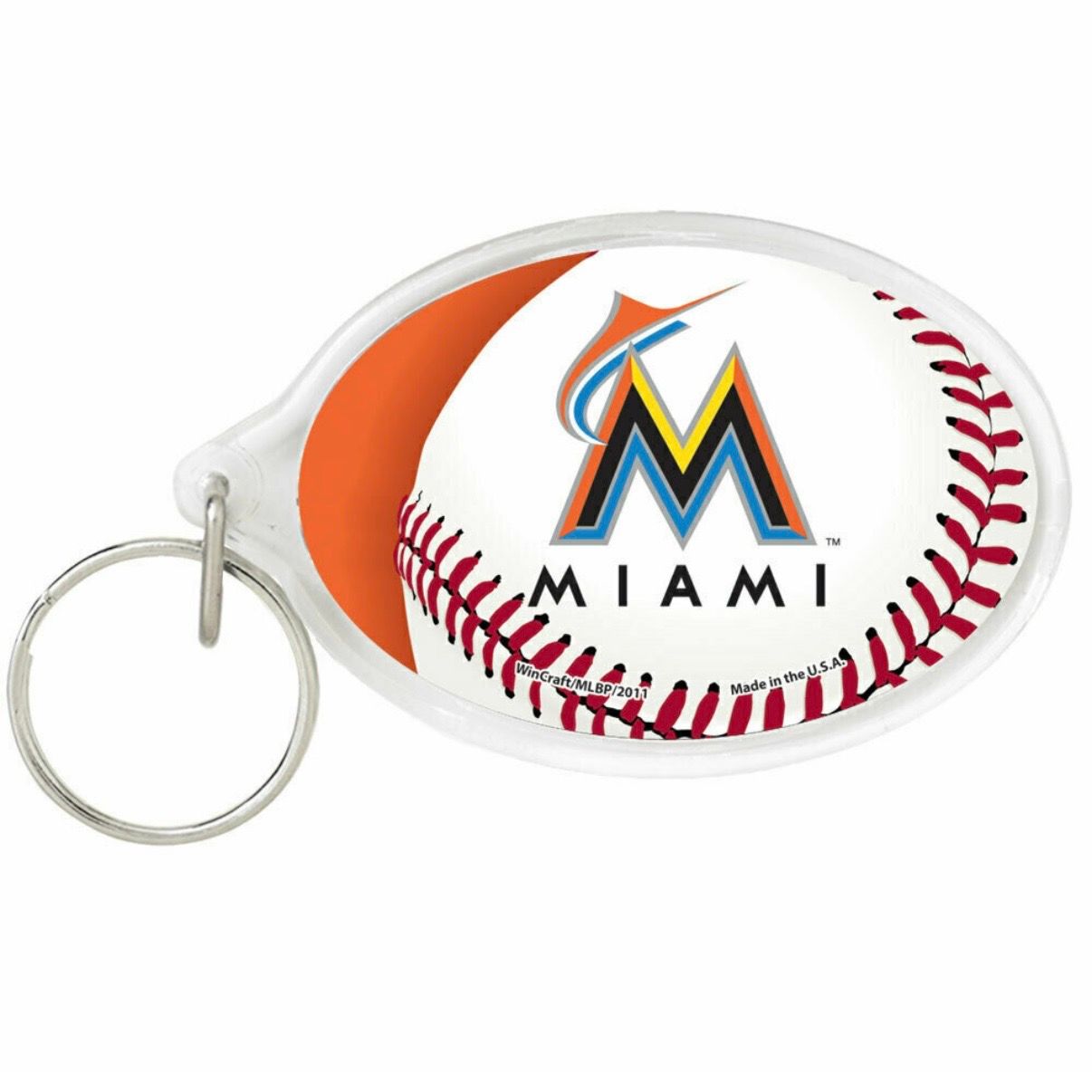 Miami Marlins Oval Acrylic Keychain