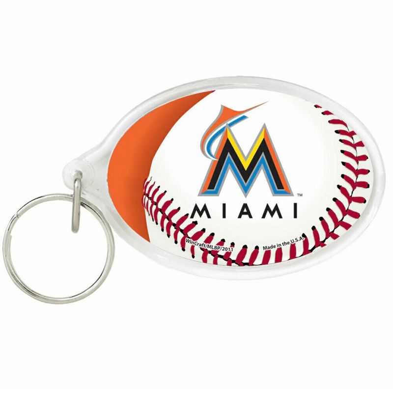 Miami Marlins Oval Acrylic Keychain