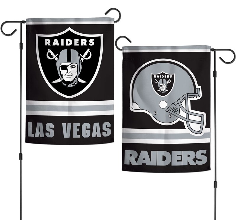 Las Vegas Raiders Logo & Helmet 12.5 Las Vegas Raiders Logo & Helmet 12.5" x 18" Premium 2-Sided Garden Flag