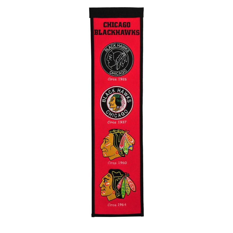 Chicago Blackhawks 8 Chicago Blackhawks 8" x 32" Heritage Banner