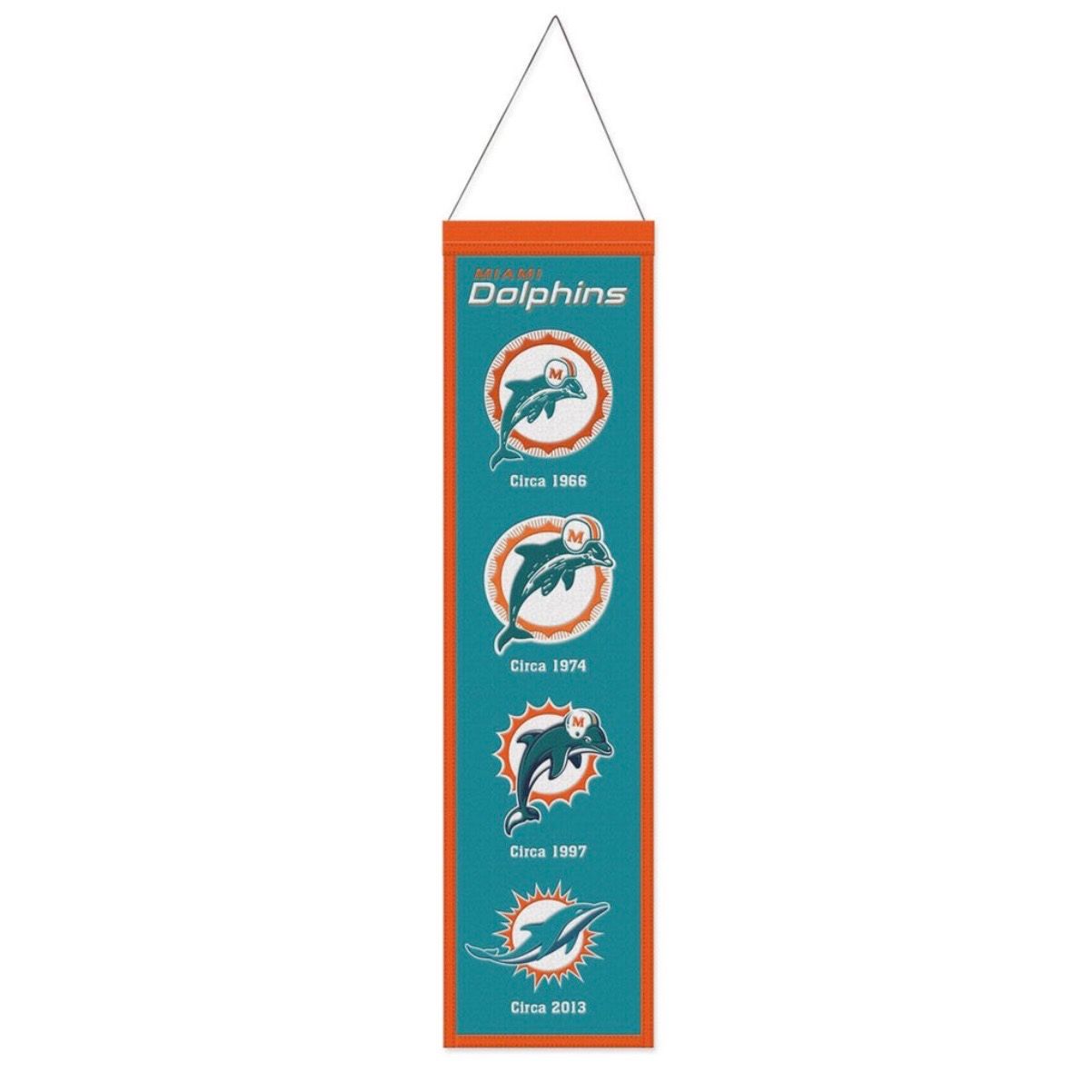 Miami Dolphins 8" x 32" Heritage Banner