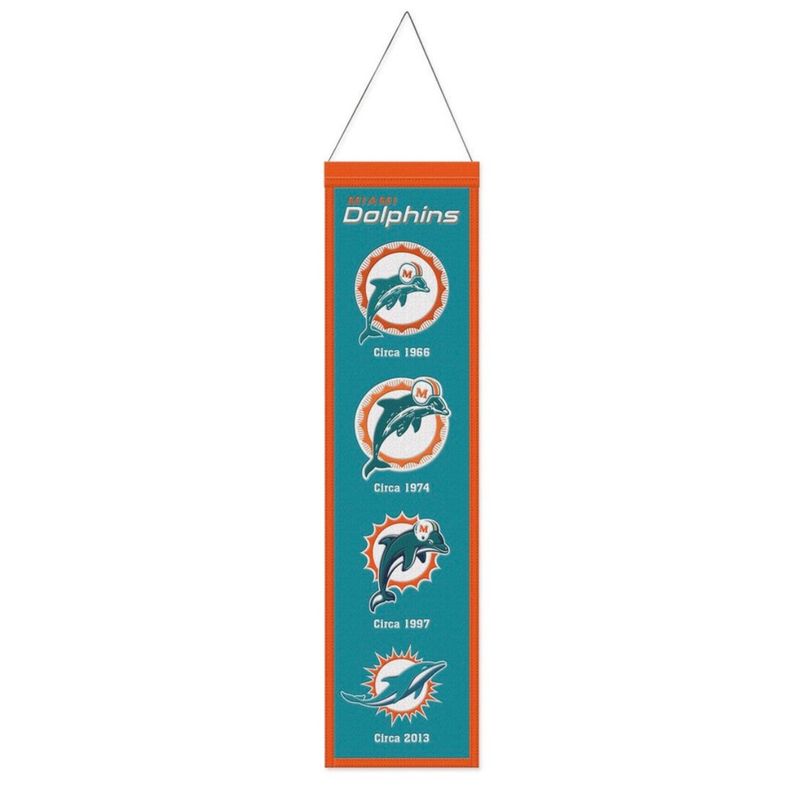Miami Dolphins 8 Miami Dolphins 8" x 32" Heritage Banner