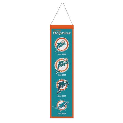 Miami Dolphins 8" x 32" Heritage Banner