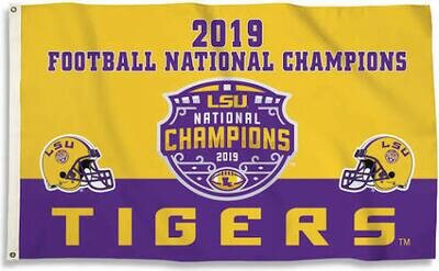 LSU Tigers 2019 National Champions 3' x 5' Premium Flag LSU Tigers 2019 National Champions 3' x 5' Premium Flag