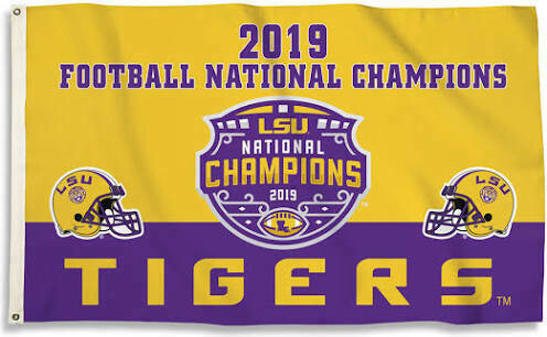 LSU Tigers 2019 National Champions 3' x 5' Premium Flag LSU Tigers 2019 National Champions 3' x 5' Premium Flag