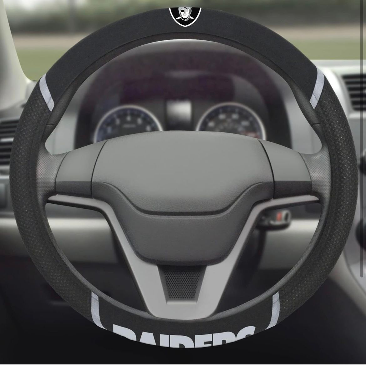 Las Vegas Raiders Embroidered Car Steering Wheel Cover