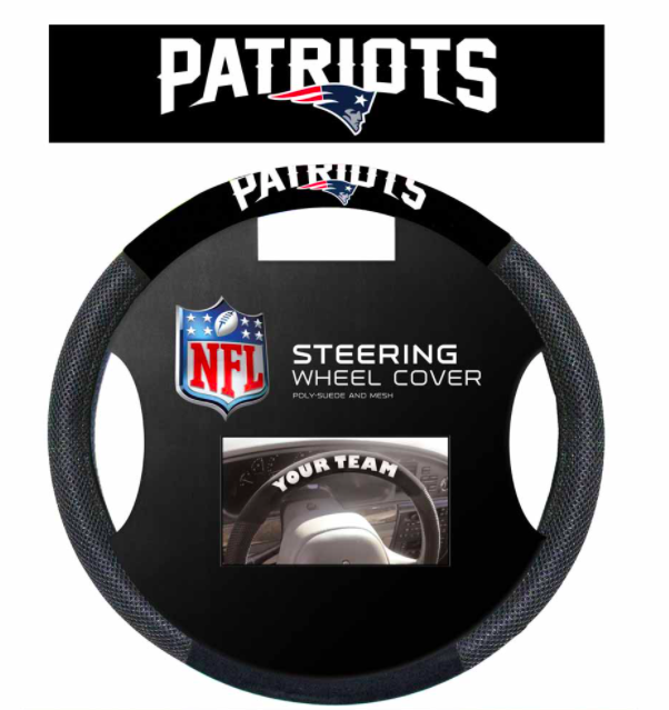 New England Patriots Mesh Car Steering Wheel Cover New England Patriots Mesh Car Steering Wheel Cover