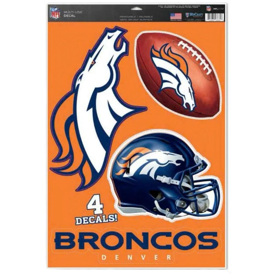 Denver Broncos 11" x 17" Multi-Use 4 Piece Decal