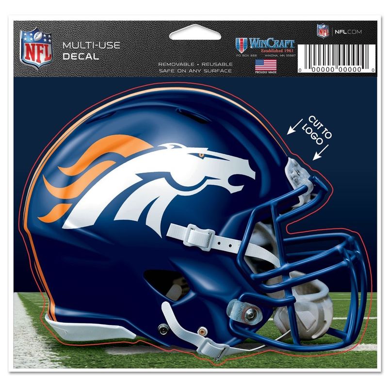 Denver Broncos Helmet 4.5 Denver Broncos Helmet 4.5" x 5.75" Multi-Use Decal Cut to Logo
