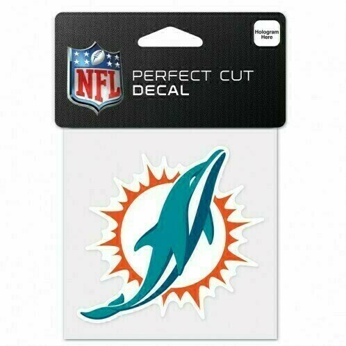 Miami Dolphins Logo 4 Miami Dolphins Logo 4" x 4" Perfect Cut Color Decal