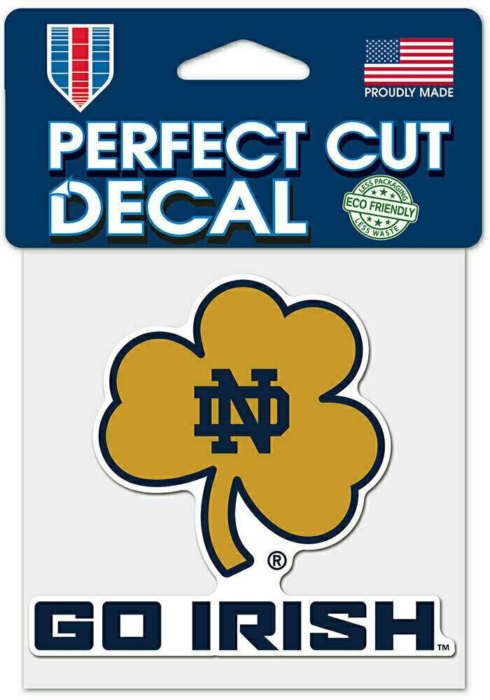 Notre Dame Fighting Irish Go Irish 4 Notre Dame Fighting Irish Go Irish 4" x 4" Perfect Cut Color Decal