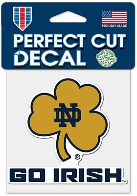 Notre Dame Fighting Irish Go Irish 4 Notre Dame Fighting Irish Go Irish 4" x 4" Perfect Cut Color Decal