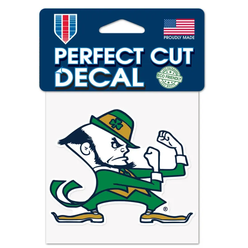 Notre Dame Fighting Irish Leprechaun 4 Notre Dame Fighting Irish Leprechaun 4" x 4" Perfect Cut Color Decal