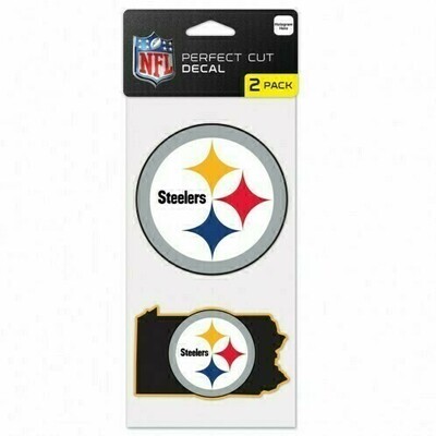 Pittsburgh Steelers State 4 Pittsburgh Steelers State 4" x 8" Perfect Cut 2 Piece Decal