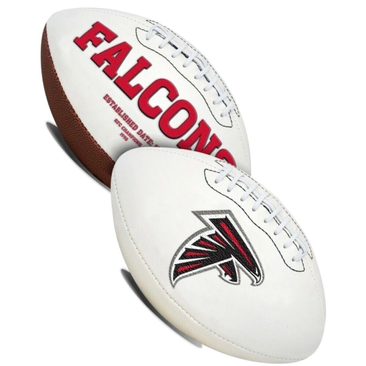 Atlanta Falcons Full Size Embroidered Signature Series White Panel Football