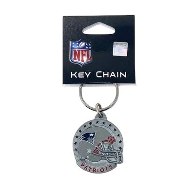 New England Patriots Helmet w/Stars Metal Key Ring