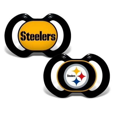 Pittsburgh Steelers 2 Pack Baby Pacifier Set Pittsburgh Steelers 2 Pack Baby Pacifier Set
