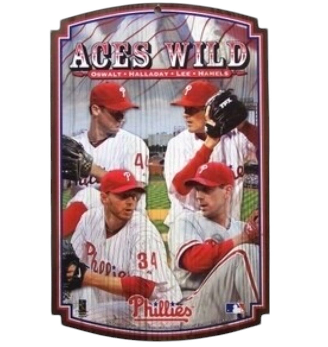 Philadelphia Phillies Aces Wild 11"x 17" Wooden Sign