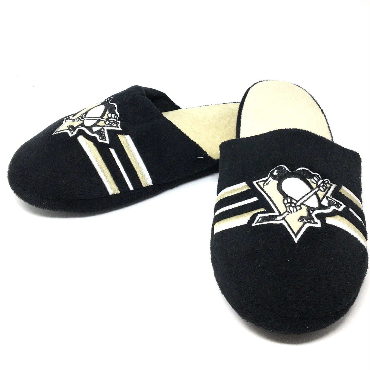 Pittsburgh Penguins Men's Striped Forever Slippers Pittsburgh Penguins Men's Striped Forever Slippers