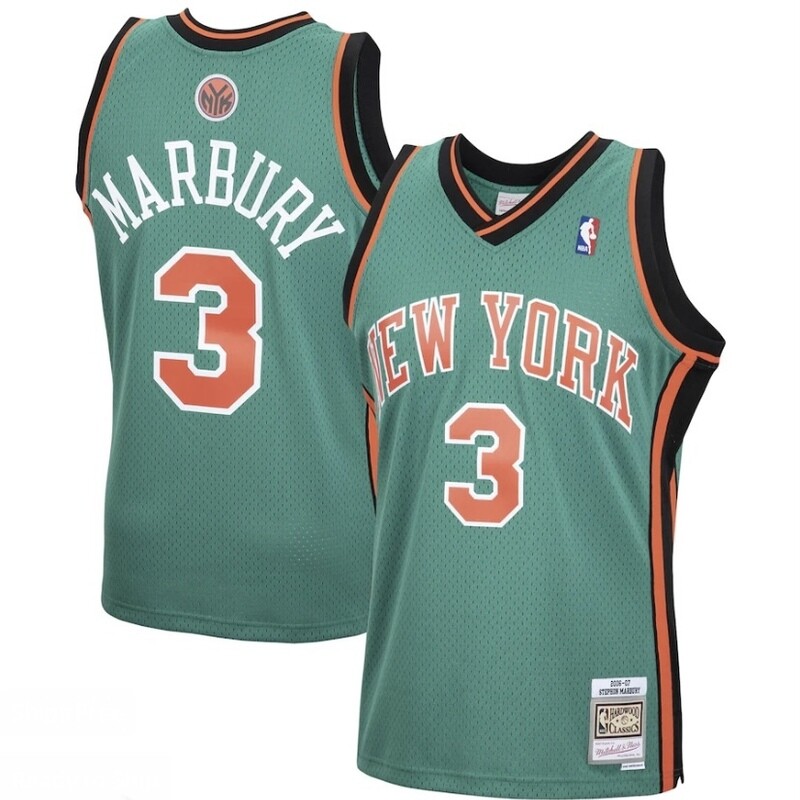 New York Knicks Stephon Marbury 2006-07 Men's Green Mitchell & Ness Swingman Jersey