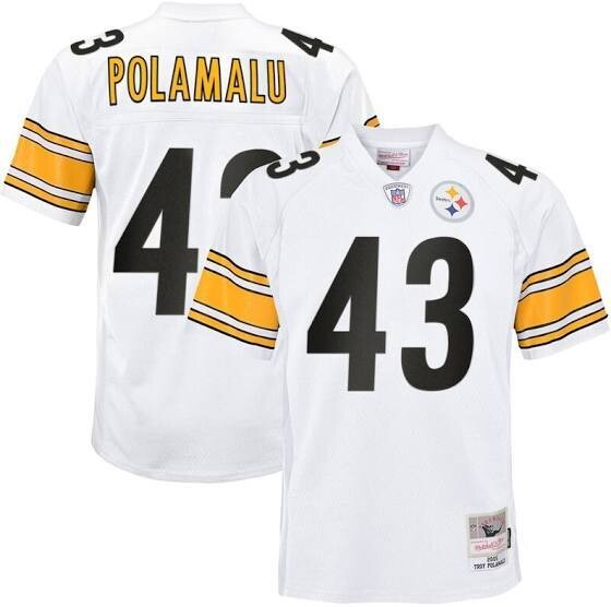 Pittsburgh Steelers Troy Polamalu 2005 White Mitchell & Ness Men's Legacy Jersey Pittsburgh Steelers Troy Polamalu 2005 White Mitchell & Ness Men's Legacy Jersey