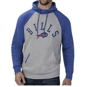 Buffalo Bills Men's Grey Blue Arch Starter Hoodie Buffalo Bills Men's Grey Blue Arch Starter Hoodie