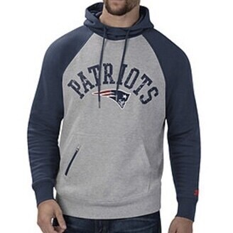 New England Patriots Men's Arch Gray/Blue Starter Hoodie New England Patriots Men's Arch Gray/Blue Starter Hoodie