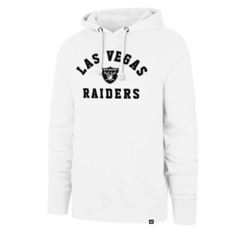 Las Vegas Raiders Men's White 47 Brand Headline Hoodie Las Vegas Raiders Men's White 47 Brand Headline Hoodie