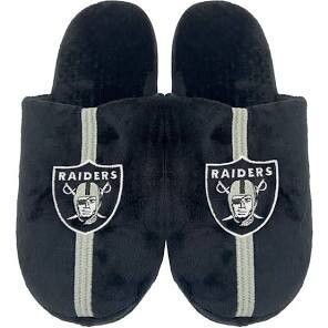 Las Vegas Raiders Men's Striped Slippers Las Vegas Raiders Men's Striped Slippers