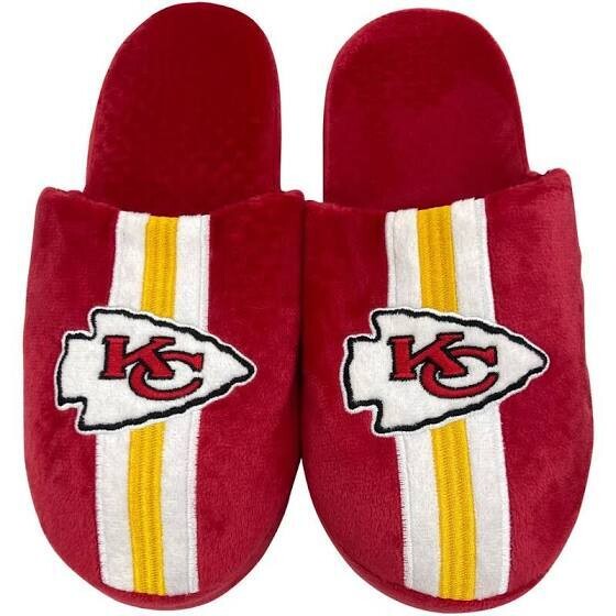 Kansas City Chiefs Men's Striped Slippers Kansas City Chiefs Men's Striped Slippers