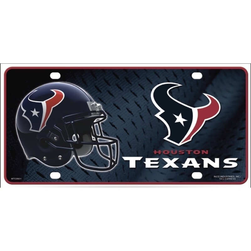 Houston Texans Lightweight Metal License Plate
