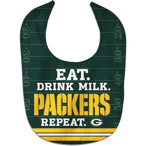 Green Bay Packers Repeat All Pro Baby Bib Green Bay Packers Repeat All Pro Baby Bib